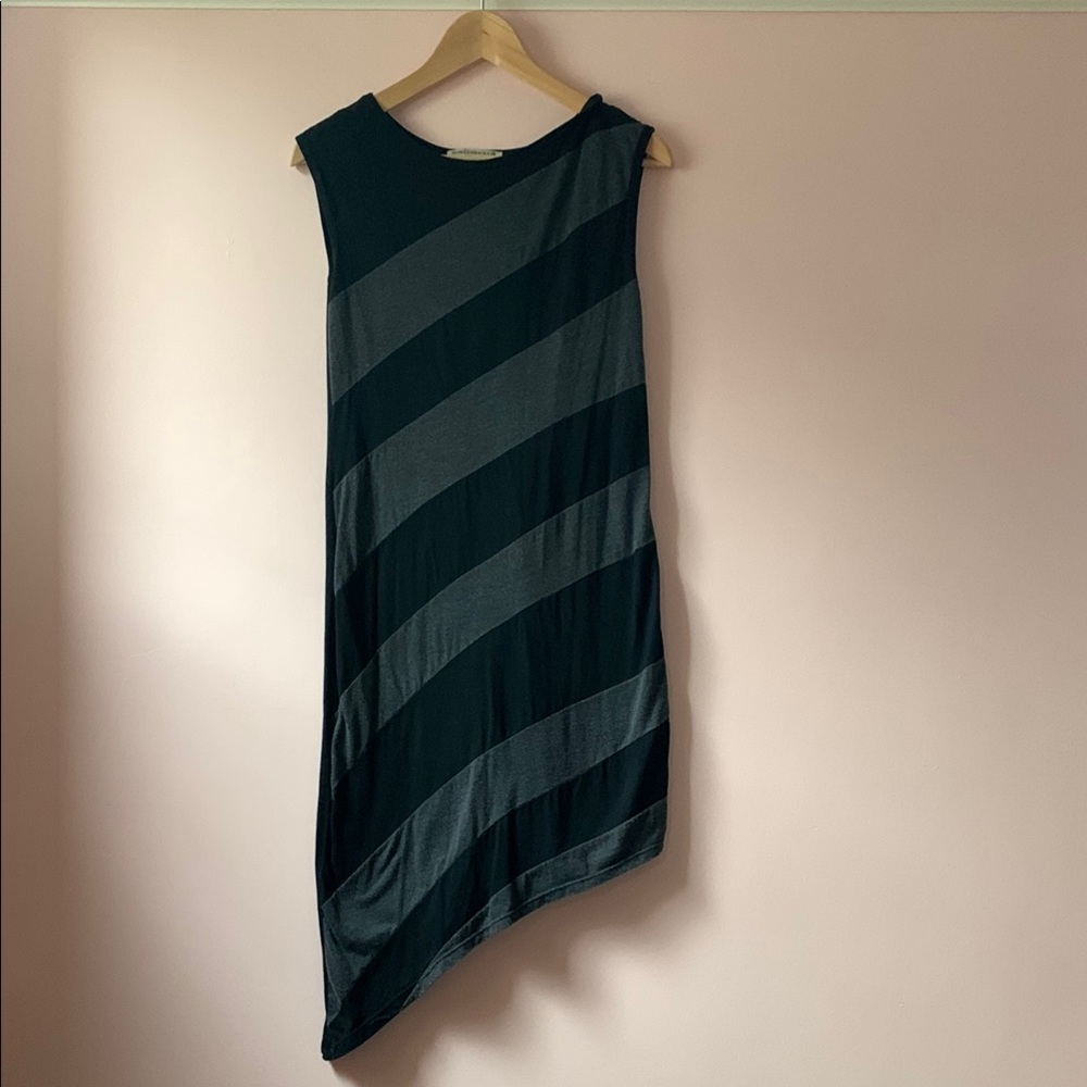 Prairie Underground Black and Gray Asymmetrical Sleeveless Tiger Dress